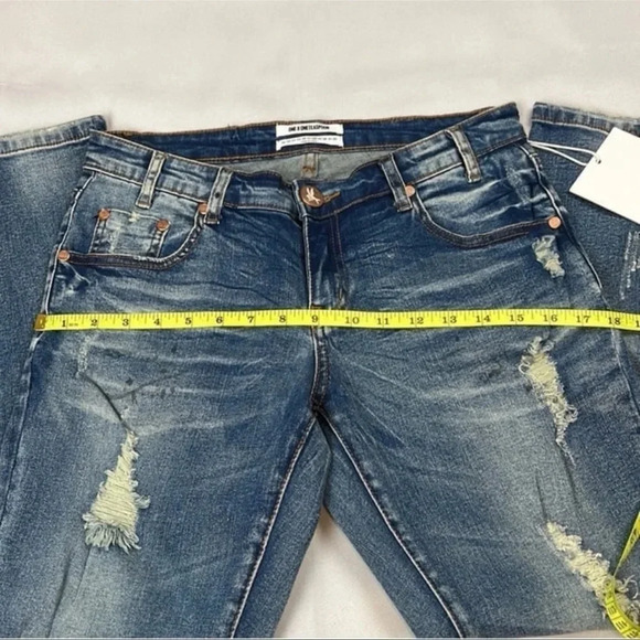 NEW ONE X ONE TEASPOON Freebird ll Low Waist Distressed Zipper Hem Size 28 - Picture 10 of 12